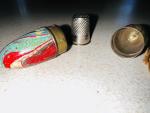 Vintage Job Lot: MOP Cigar Cutter, Thimble, Brooches