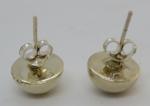 Vintage Art Deco Sterling Silver Round Earrings