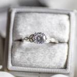 Vintage 2Ct Round Cut Diamond Flower Engagement Ring