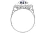 Vintage 1935 Sapphire and Diamond White Gold Ring