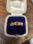 18ct Yellow Gold Ruby & Diamond 5 Stone Ring
