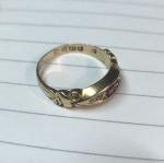 18ct Yellow Gold Ruby & Diamond 5 Stone Ring