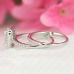 Emerald Cut Moissanite Bridal Engagement Ring Set