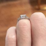 Emerald Cut Moissanite Three Stone Engagement Ring
