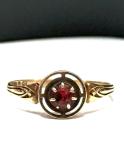 1917 Chester Garnet Gold Solitaire Ring