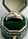 Victorian 15ct Gold Ruby Split Pearl Gypsy Ring