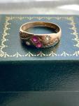 Victorian 15ct Gold Ruby Split Pearl Gypsy Ring