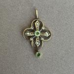 Edwardian 9ct Gold Art Nouveau Pearl Drop Pendant