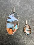 Antique Silver Butterfly Wing Pendants Set