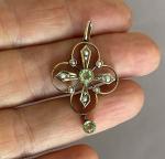 Edwardian 9ct Gold Art Nouveau Pearl Drop Pendant
