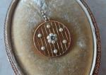 Edwardian 18ct Rose Gold Cage Pendant with Sapphire and Pearls