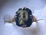Victorian Mourning Ring with Initial 'P' - 9ct Gold