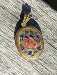 Victorian Rolled Gold Enamel Locket, 5.2 x 3 cm