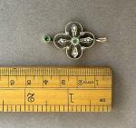 Edwardian 9ct Gold Art Nouveau Pearl Drop Pendant