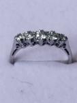 Antique Five-Stone Platinum Diamond Eternity Ring