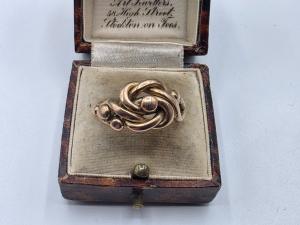 9ct Gold Victorian Lovers Knot Ring, 1899