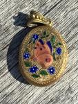 Victorian Rolled Gold Enamel Locket, 5.2 x 3 cm