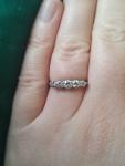 Antique Five-Stone Platinum Diamond Eternity Ring