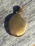Victorian Rolled Gold Enamel Locket, 5.2 x 3 cm