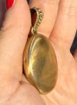 Victorian Rolled Gold Enamel Locket, 5.2 x 3 cm