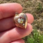 Victorian 9ct Rose Gold Seed Pearl Heart Locket