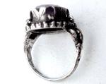 Vintage Sterling Silver Large Natural Amethyst Ring