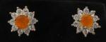 Vintage Art Deco Sterling Silver Flower Stud Earrings