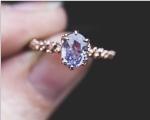 Rose Gold Antique Amethyst Ring, Size 60