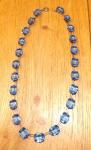 Vintage Art Deco Sterling Silver Blue Paste Necklace