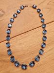 Vintage Art Deco Sterling Silver Blue Paste Necklace