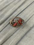 Victorian Coral Lovers Knot Brooch in Gold