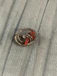 Victorian Coral Lovers Knot Brooch in Gold