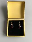 Victorian Pearl and Garnet Drop Earrings Pair