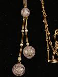 Vintage Art Deco Lavender Glass Drop Necklace