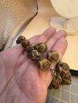Vintage Carved Beaded Necklace with Sterling Clasp