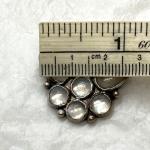 Vintage Silver Moonstone Brooch Antique Costume Jewelry
