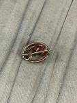 Victorian Coral Lovers Knot Brooch in Gold