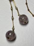 Vintage Art Deco Lavender Glass Drop Necklace