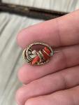 Victorian Coral Lovers Knot Brooch in Gold