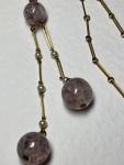 Vintage Art Deco Lavender Glass Drop Necklace