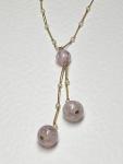 Vintage Art Deco Lavender Glass Drop Necklace