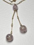 Vintage Art Deco Lavender Glass Drop Necklace
