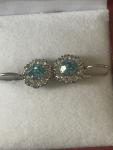 Vintage Sterling Silver Drop Earrings with Paste