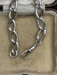 Victorian Sterling Silver Long Albert Chain Bracelet