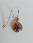 Vintage Sterling Silver Gilt French Paste Earrings