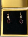 Victorian Pearl and Garnet Drop Earrings Pair
