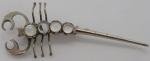 Victorian Silver Moonstone Scorpion Brooch