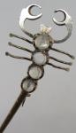 Victorian Silver Moonstone Scorpion Brooch