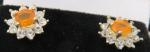 Vintage Art Deco Sterling Silver Flower Stud Earrings