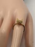 15ct Gold Fox Head Ring with Diamond Eyes